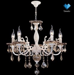 Люстра Eurosvet 3281/5 белый с золотом/тонированный хрусталь Strotskis