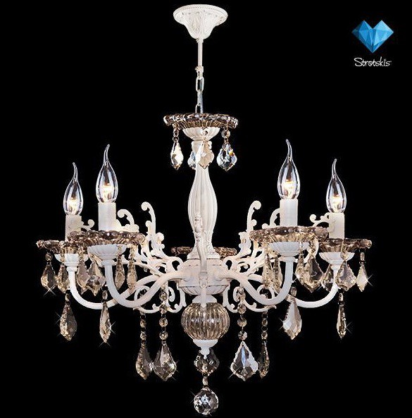 Люстра Eurosvet 3281/5 белый с золотом/тонированный хрусталь Strotskis