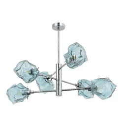 Люстра потолочная ST-Luce Хром/Светло-голубой E14 6*40W PORTICI            SL1175.112.06
