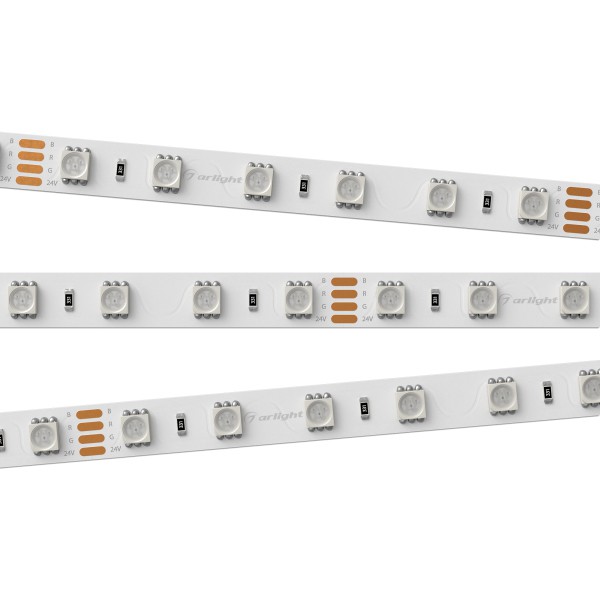 Светодиодная лента Arlight RT-B60-10mm 24V RGB 14.4 W/m, IP20, 5060, 5m 010367(2)