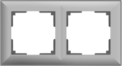 Рамка на 2 поста серебряный Werkel W0022206 (WL14-Frame-02 Fiore)