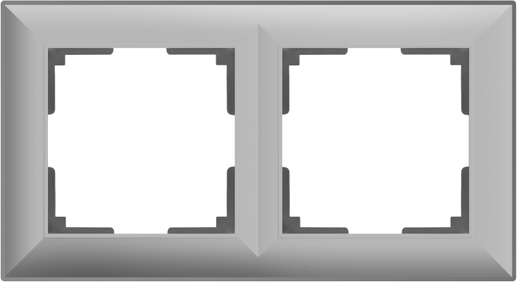 Рамка на 2 поста серебряный Werkel W0022206 (WL14-Frame-02 Fiore)