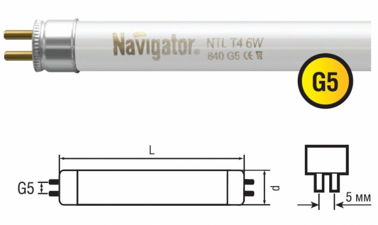 Лампа Navigator 94 122 NTL-T4-30-840-G5