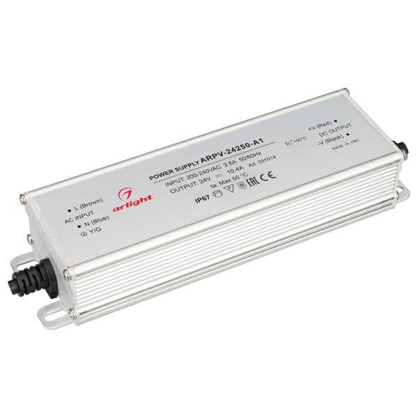 Блок питания Arlight ARPV-24250-A1 (24V, 10.4A, 250W) (ARL, IP67 Металл, 3 года) 031514