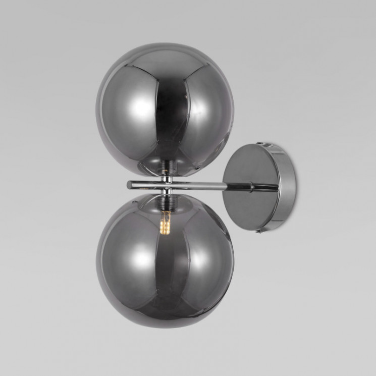 Настенный светильник с плафонами Eurosvet 50292 хром/дымчатый Selisa