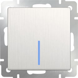 Выключатель одноклавишный проходной с подсветкой перламутровый рифленый Werkel W1112113 (WL13-SW-1G-2W-LED)