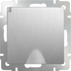 Розетка влагозащ. с зазем. с защит. крышкой и шторками cеребряный рифленый Werkel W1171209 (WL09-SKGSC-01-IP44)