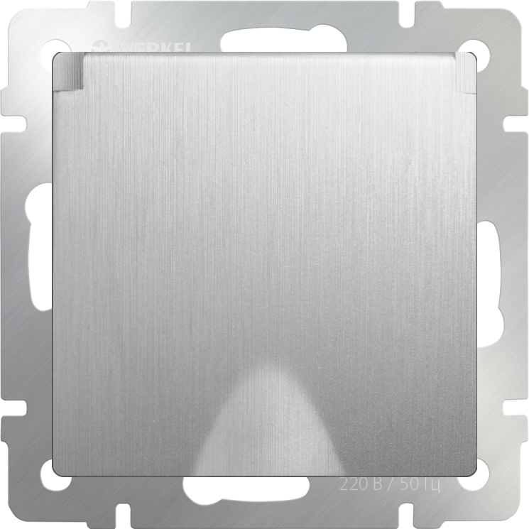 Розетка влагозащ. с зазем. с защит. крышкой и шторками cеребряный рифленый Werkel W1171209 (WL09-SKGSC-01-IP44)
