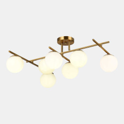 Светильник потолочный EVOLUCE Латунь/Белый E14 7*40W           SLE1195-302-07