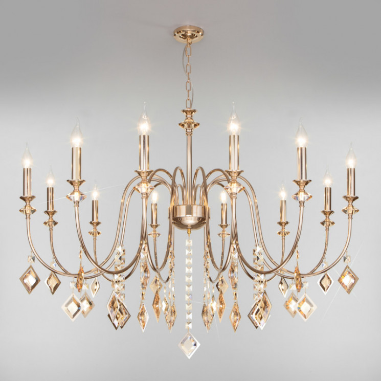 Подвесная люстра Eurosvet 10120/12 золото/тонированный хрусталь Strotskis Smart (10110 Telao