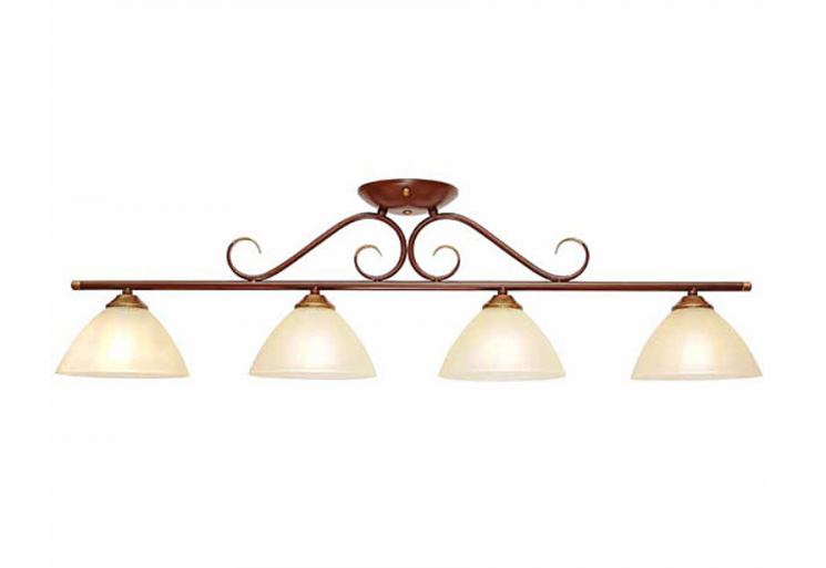 Люстра потолочная СЕВЕРНЫЙ СВЕТ 720 Кантри 4хЕ27 античная медь/белое стекло(Ск)