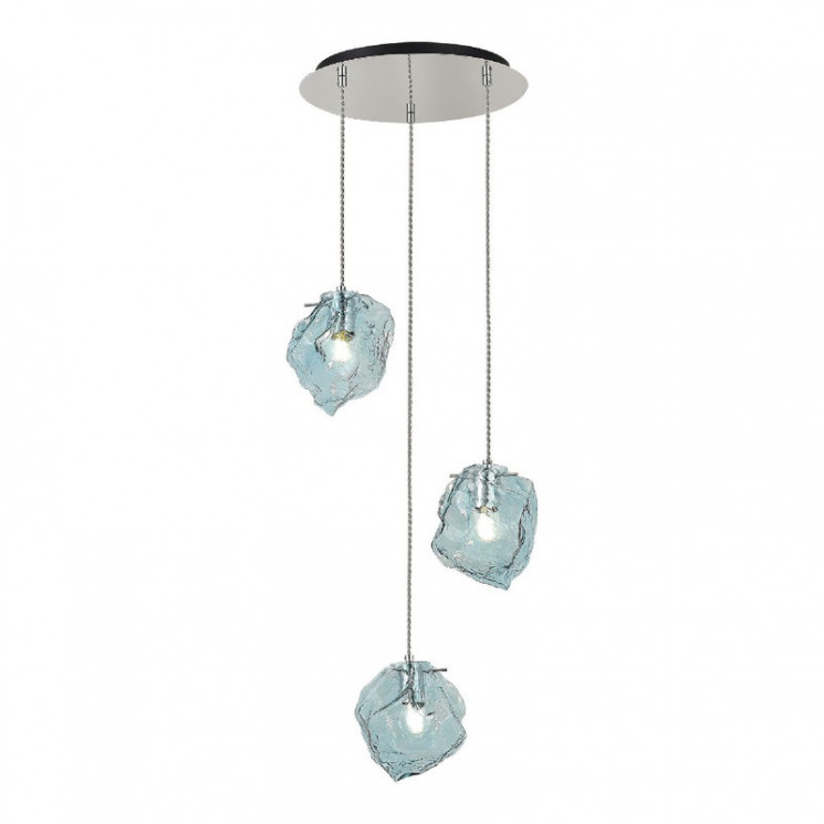 Светильник подвесной ST-Luce Хром/Светло-голубой E14 3*40W PORTICI            SL1175.113.03