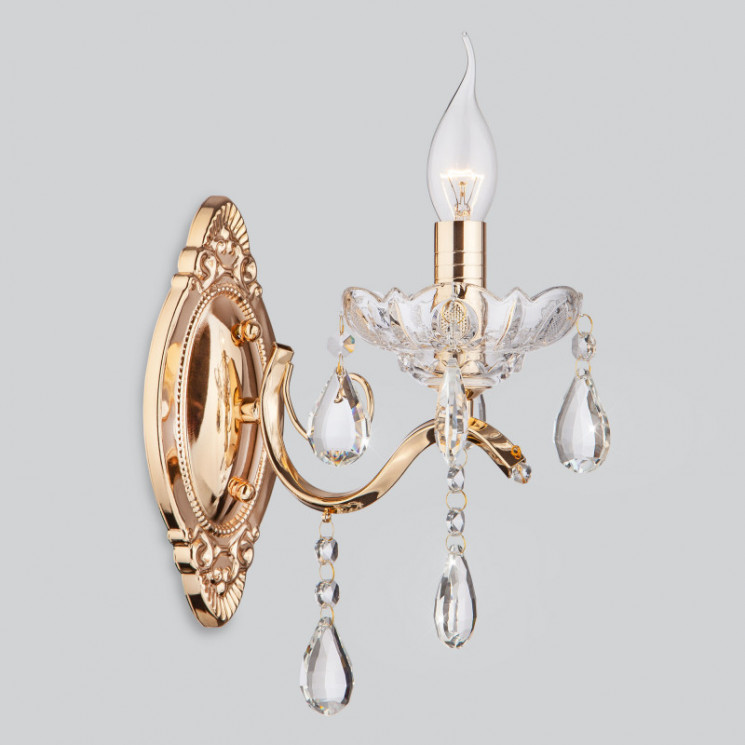 Бра Eurosvet 3188/1 золото/прозрачный хрусталь Strotskis Brianna