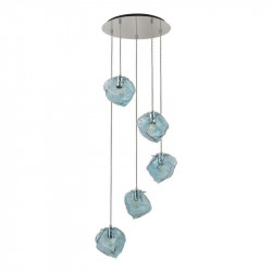 Светильник подвесной ST-Luce Хром/Светло-голубой E14 5*40W PORTICI            SL1175.113.05