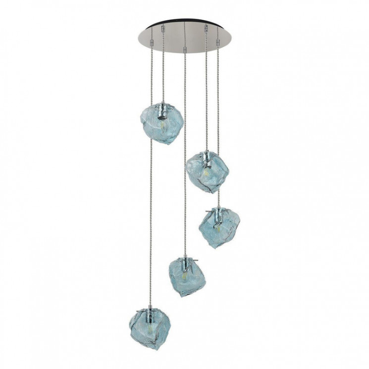 Светильник подвесной ST-Luce Хром/Светло-голубой E14 5*40W PORTICI            SL1175.113.05