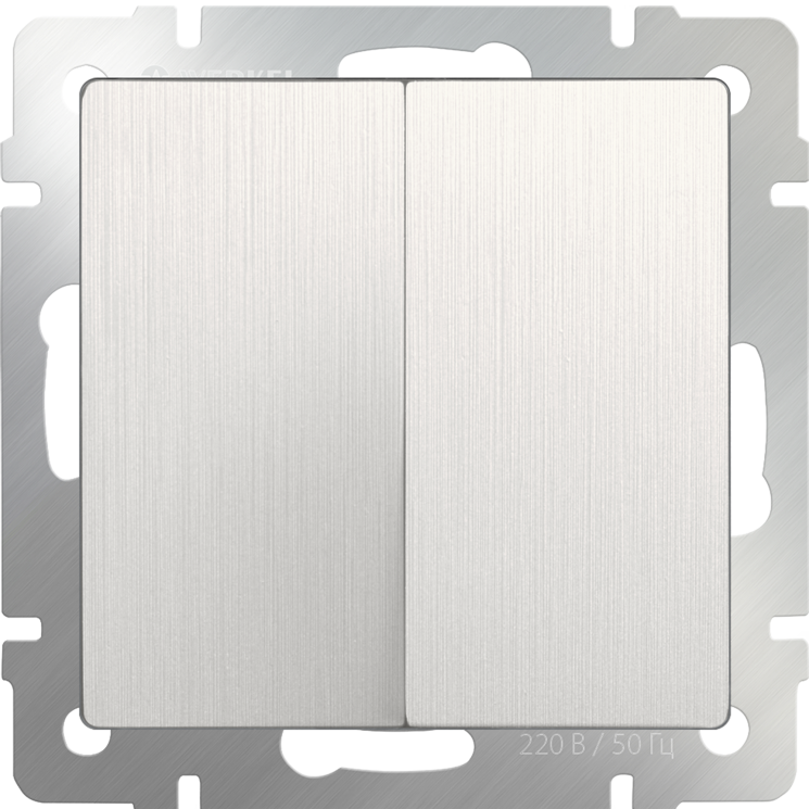 Выключатель двухклавишный проходной перламутровый рифленый Werkel W1122013 (WL13-SW-2G-2W)