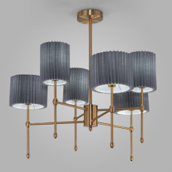 Потолочная люстра с тканевыми абажурами Eurosvet 60162/6 латунь Notturno