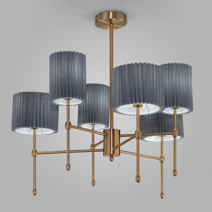 Потолочная люстра с тканевыми абажурами Eurosvet 60162/6 латунь Notturno