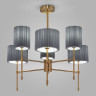 Потолочная люстра с тканевыми абажурами Eurosvet 60162/6 латунь Notturno