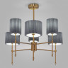 Потолочная люстра с тканевыми абажурами Eurosvet 60162/6 латунь Notturno