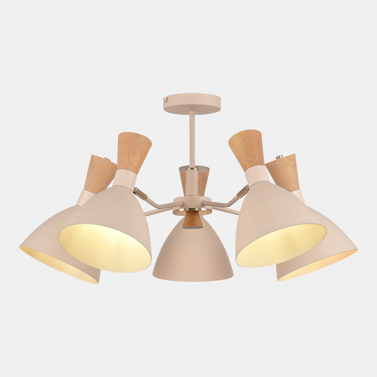 Светильник потолочный EVOLUCE Бежевый/Бежевый, Светлое дерево, Золотистый E14 5*40W        SLE1256-502-05