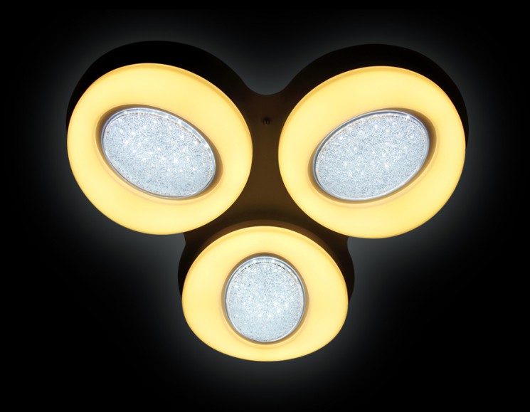 Управляемый светодиодный светильник Ambrella light ORBITAL CRYSTAL SAND  FS1583/3 WH 156W D585*555
