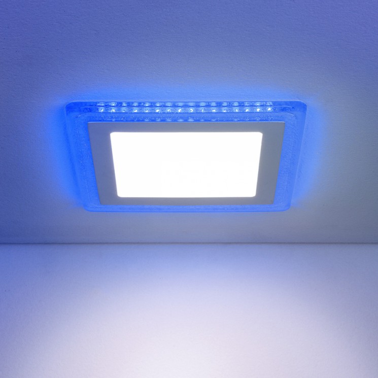 Встраиваемый светодиодный светильник Elektrostandard DLS024 10W 4200K подсветка Blue