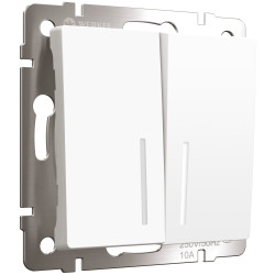 Выключатель двухклавишный проходной с подсветкой (белый матовый) W1122161 Werkel