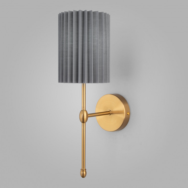 Настенный светильник с тканевым абажуром Eurosvet 60162/1 латунь Notturno