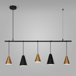 Люстра на штанге Eurosvet 50088/5 черный/золото CASTLE