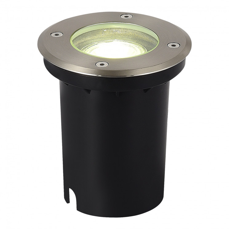 Встраиваемый уличный светильник ST-Luce черный/стальной GU10 1*50W - SL9013.408.01 WALKER