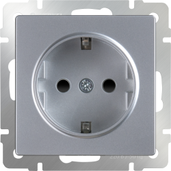 Розетка с заземлением и шторками  серебряный Werkel W1171106 (WL06-SKGS-01-IP44)