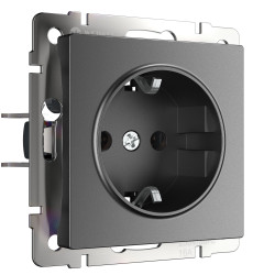 Розетка с заземлением (графит матовый) W1171064 Werkel