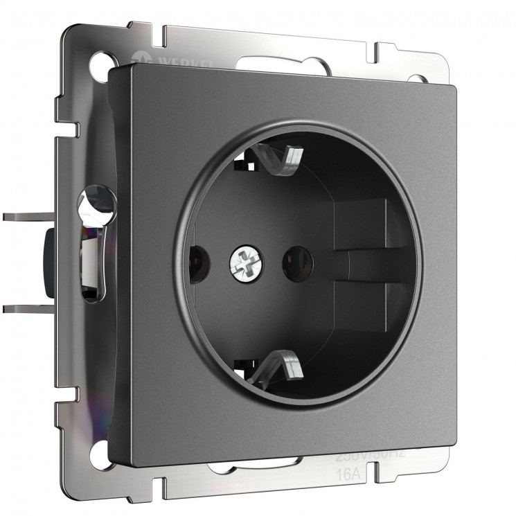 Розетка с заземлением (графит матовый) W1171064 Werkel