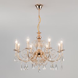 Подвесной светильник  Eurosvet Wispa 10094/8 золото/прозрачный хрусталь Strotskis