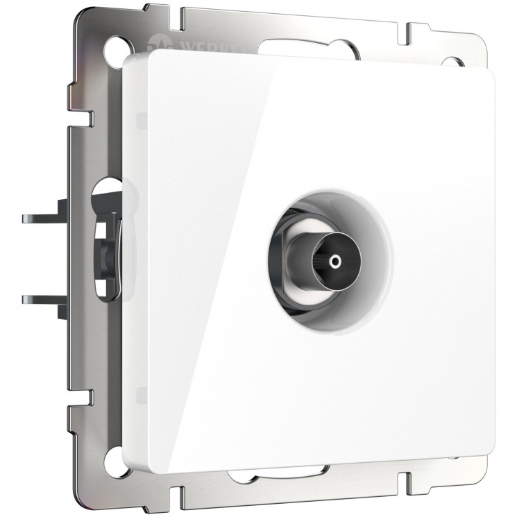 ТВ-розетка проходная  (белая) Werkel WL01-TV-2W