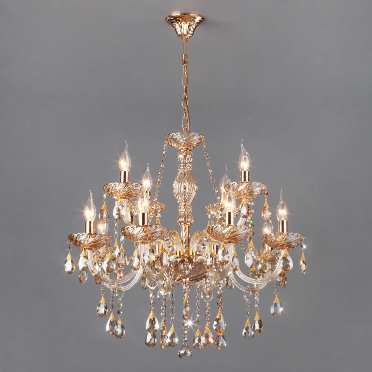 Подвесной светильник  Eurosvet Eurosvet 35 3543/8+4 золото/тонированный хрусталь Strotskis