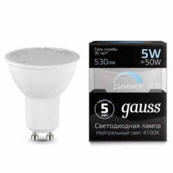 Лампа Gauss LED 101506205-D 5W GU10 4100К