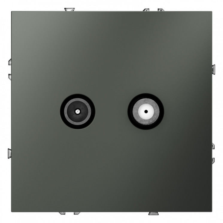 Розетка телевизионная встраиваемая S70 оконечная TV+SAT VOLTUM VLS060406 титан