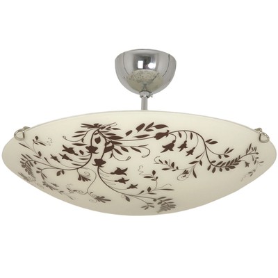 Светильник потолочный Nowodvorski 2736 LAURA 3хЕ27 Хром/стекло с коричневым рисунком(Ск)