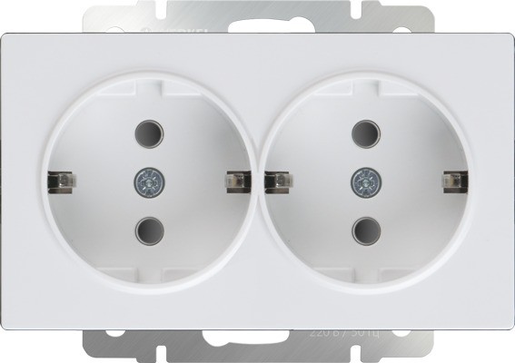 Розетка двойная с заземлением Werkel W1172001 (WL01-SKG-02-IP20 Белый)