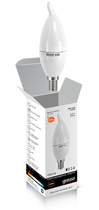 Лампа Gauss LED LD34116 6W E14 2700K