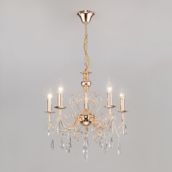 Подвесной светильник  Eurosvet Wispa 10094/5 золото/прозрачный хрусталь Strotskis
