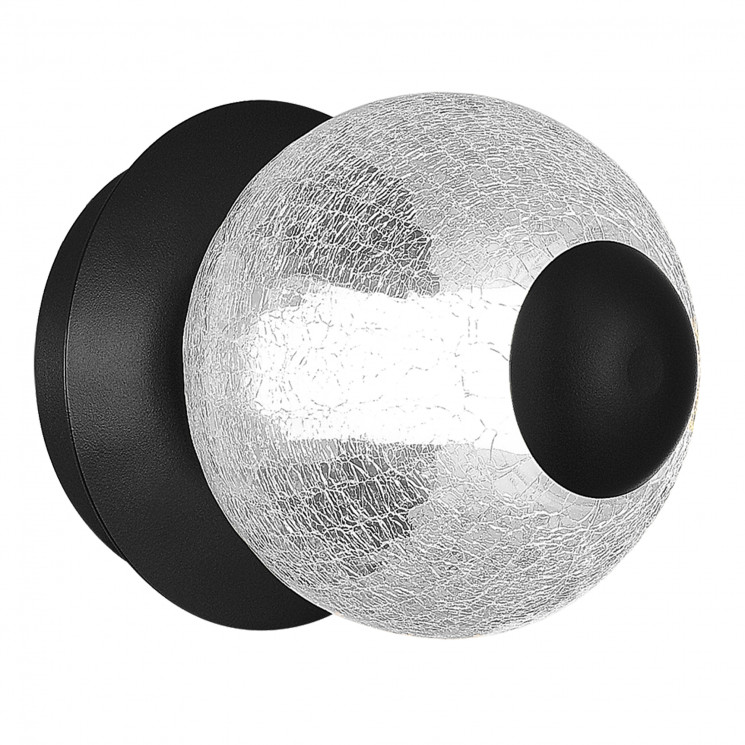Светильник настенный ST Luce Черный/Прозрачное кракелированное стекло LED 1*8,5W 3000K       SL6120.401.01
