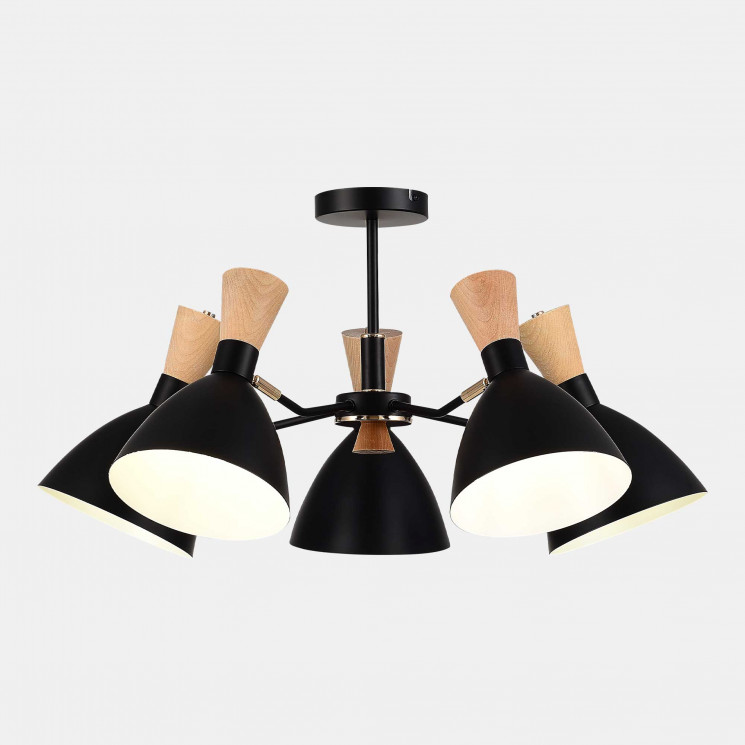 Светильник потолочный EVOLUCE Черный/Черный, Светлое дерево, Золотистый E14 5*40W        SLE1256-402-05