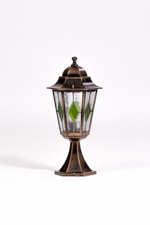 Садово-парковый светильник YAOHUALUX 79804lg Gb PETERSBURG lead GLASS