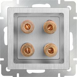 Акустическая розетка cеребряный рифленый Werkel W1185009 (WL09-AUDIOx4)