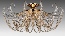 Светильник потолочный Crystal Lux IMPERIA PL6 GOLD/AMBER