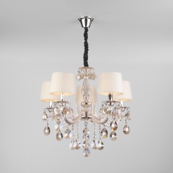 Подвесной светильник  Eurosvet Argenta 10098/5 серебро/тонированный хрусталь Strotskis