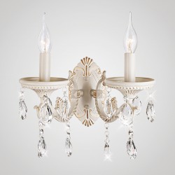 Светильник настенный Eurosvet Lia 3585/2 белый/прозрачный хрусталь Strotskis